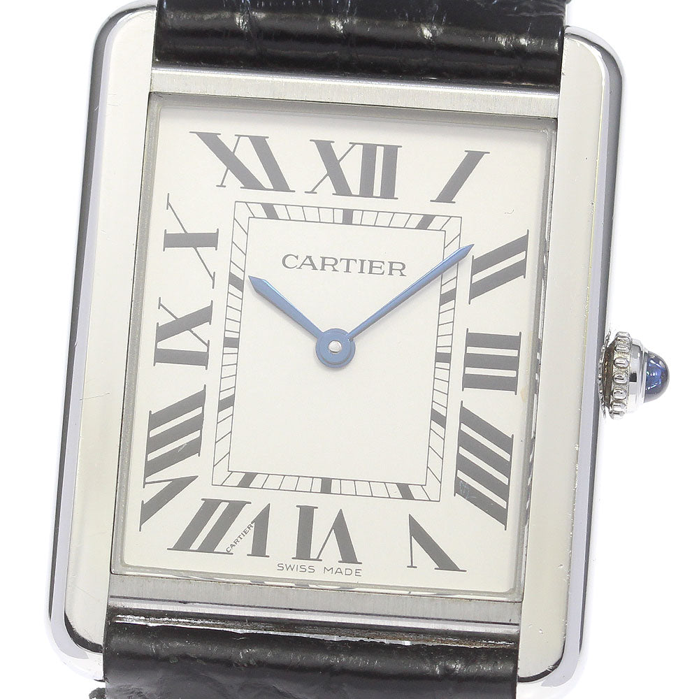 CARTIER Tank solo LM W5200003 Silver Dial Quartz Men's Watch_845388