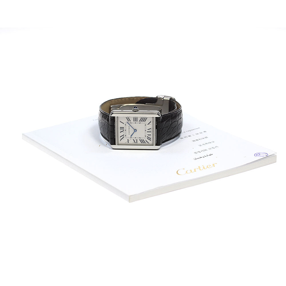 CARTIER Tank solo LM W5200003 Silver Dial Quartz Men's Watch_845388