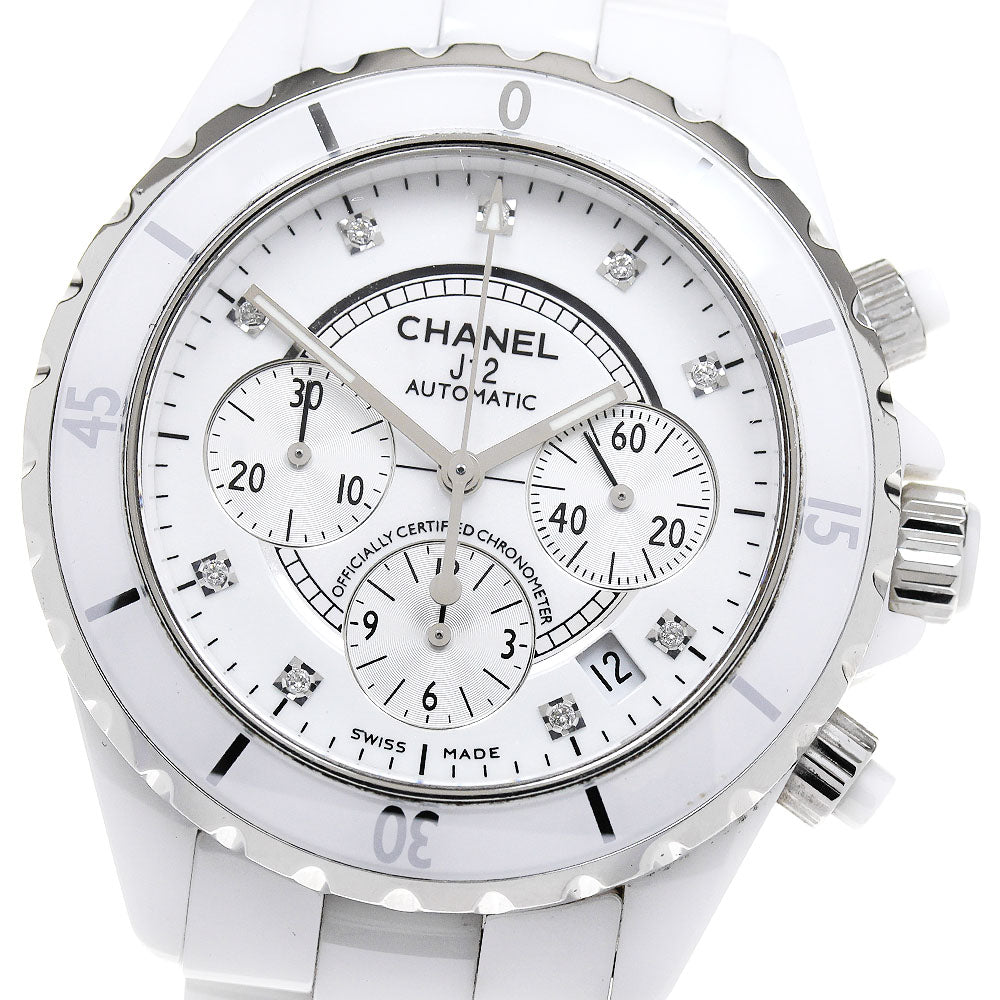 CHANEL J12 H2009 9P diamond chronograph white Dial Automatic Men's Watch_845468