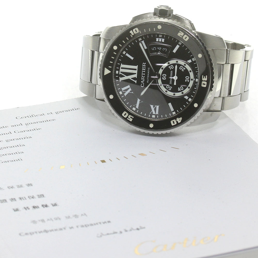 CARTIER Caliber de Cartier Diver W7100057 Date black Dial AT Men's Watch_845486