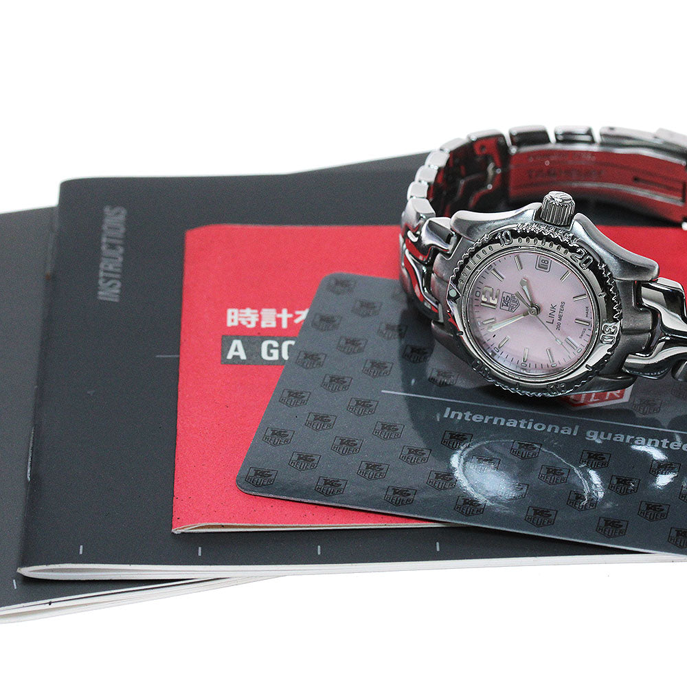 TAG HEUER Link WT141M Date Pink shell Dial Quartz Ladies Watch_845515