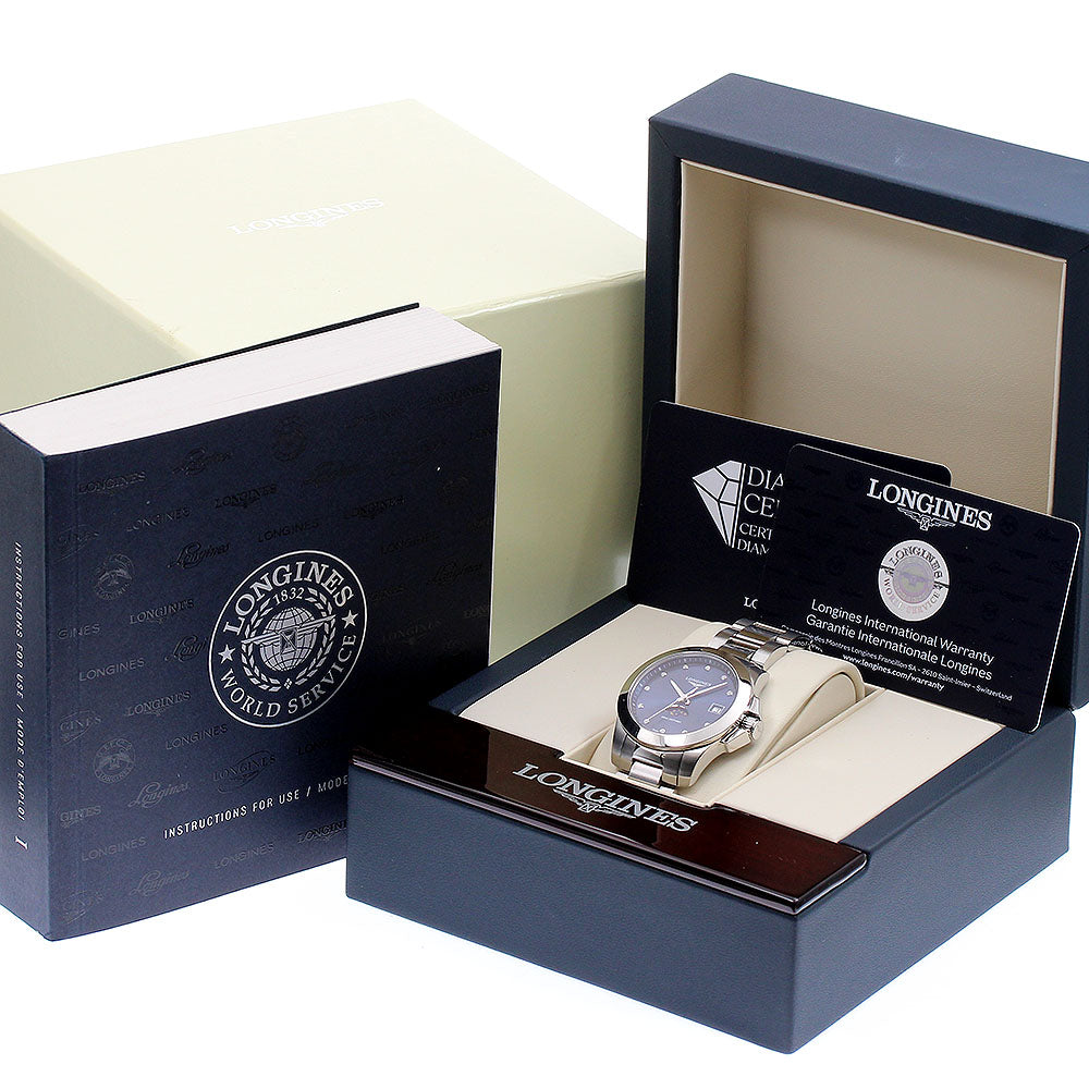 LONGINES Conquest L3.381.4 Date Moon Phase Navy Dial Quartz Ladies Watch_845523