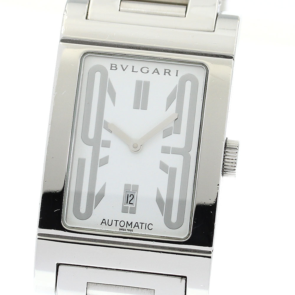 BVLGARI Rettangolo RT45S Date White Dial Automatic Men's Watch_845528