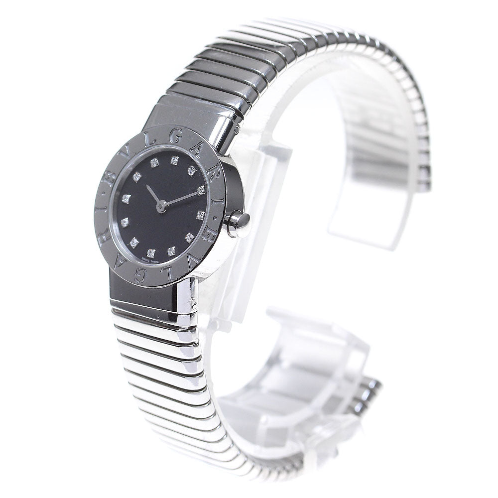 BVLGARI BVLGARIBVLGARI BB232TS 12P diamond black Dial Quartz Ladies Watch_845551