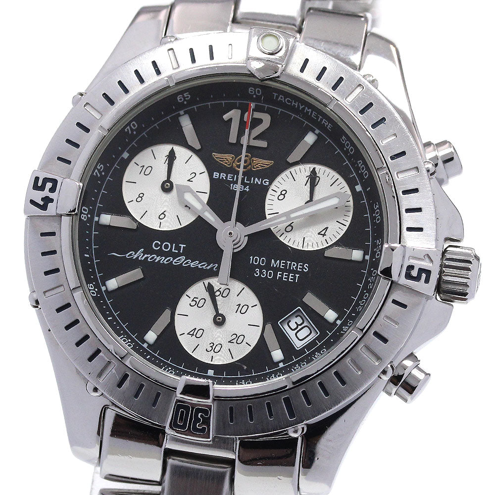 BREITLING Colt Chrono Ocean A53050 Date black Dial Quartz Men's Watch_845577