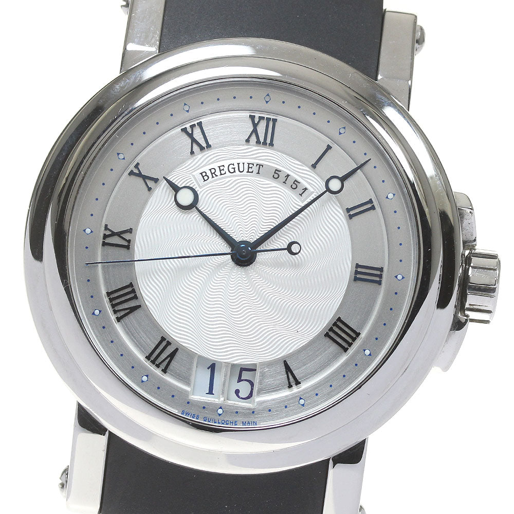 Breguet Marine II 5817ST/12/SV0 Large date Silver Dial AT Men's Watch_845622