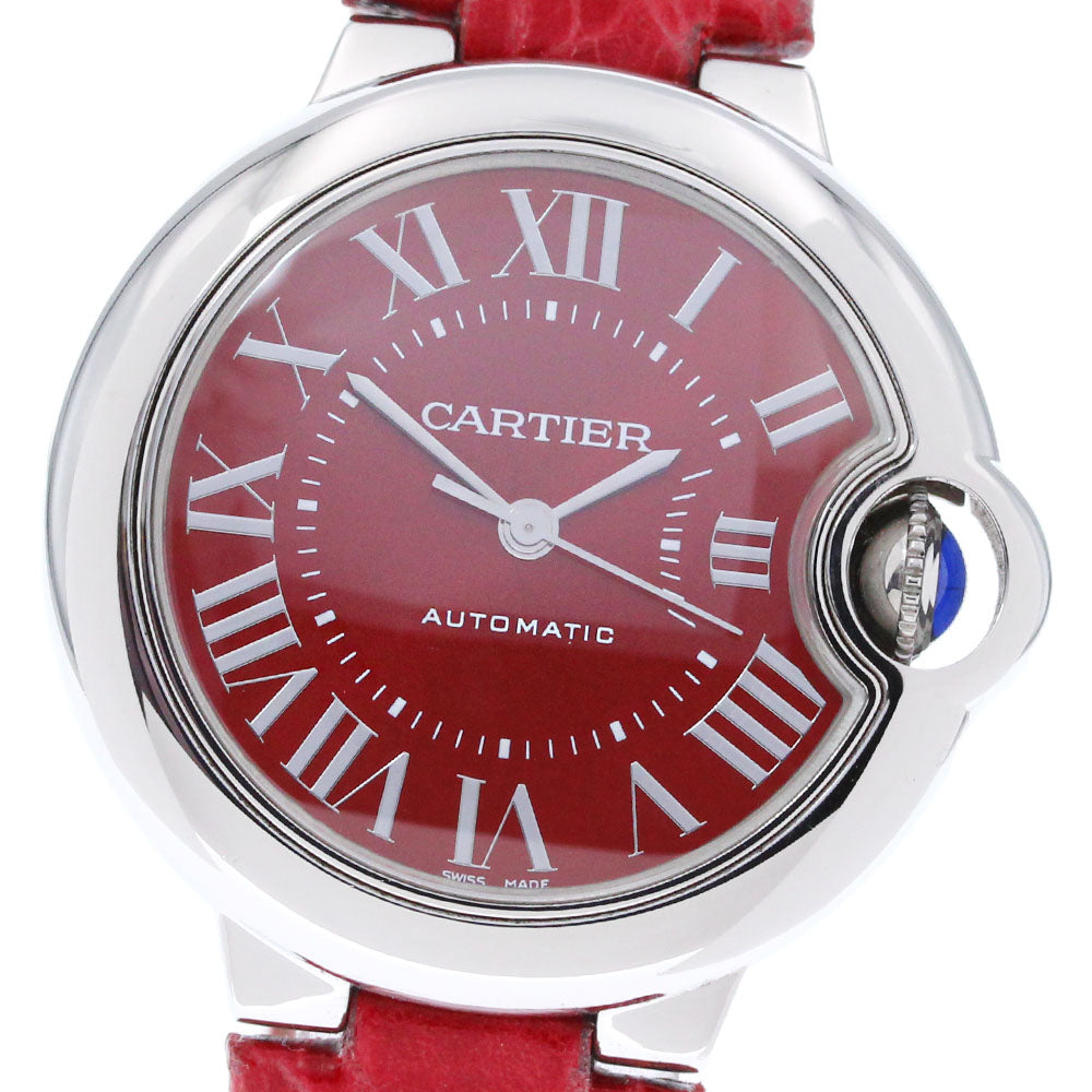CARTIER Baron blue WSBB0022 Red Dial Automatic Ladies Watch_845626