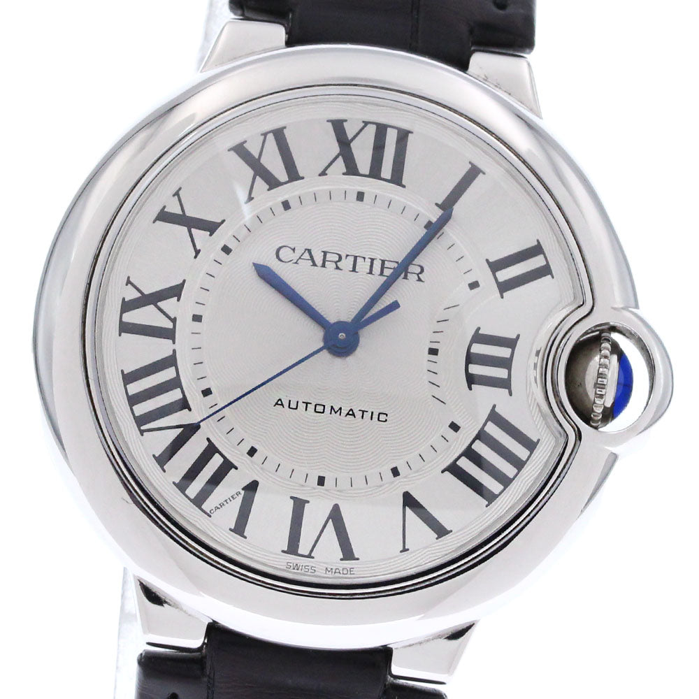 CARTIER Baron Blue 36mm W69017Z4 Silver Dial Automatic Boy's Watch_845635