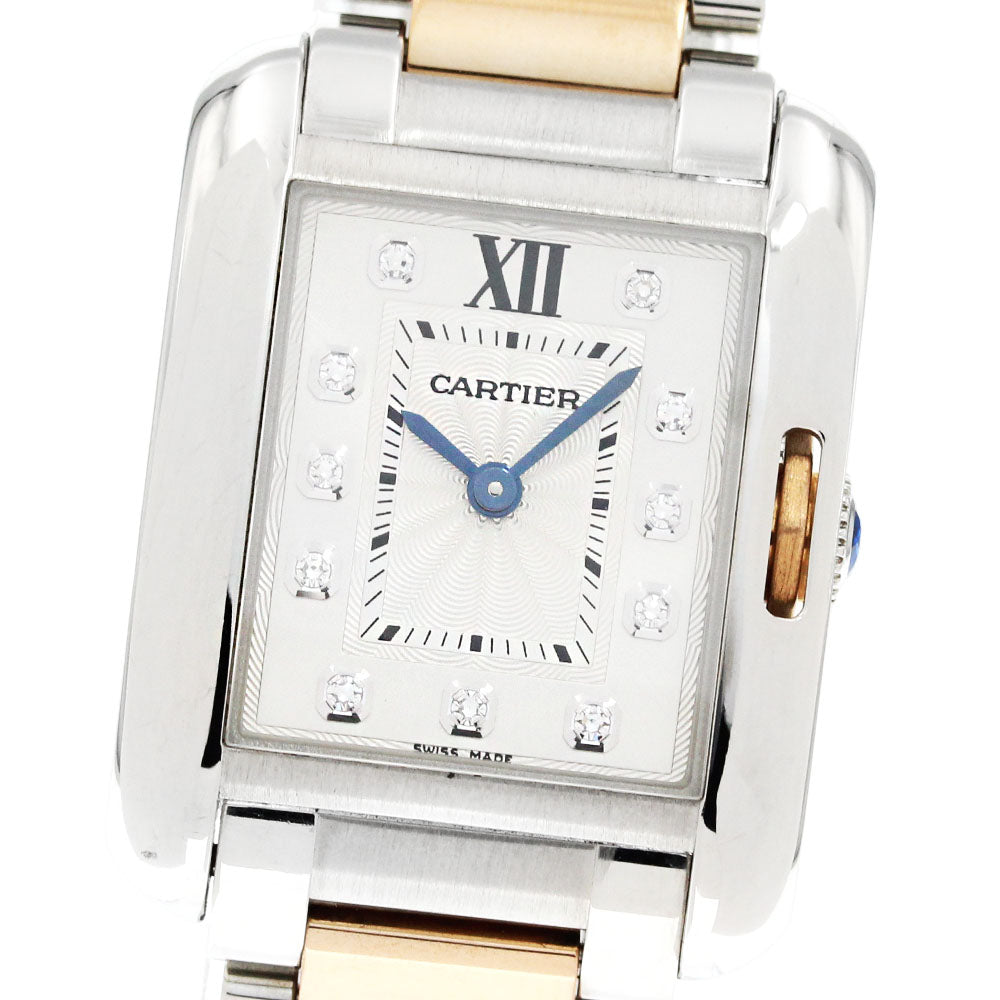 CARTIER Tank Anglaze SM WT100024 PG2 tone 11P diamond Quartz Ladies_845654