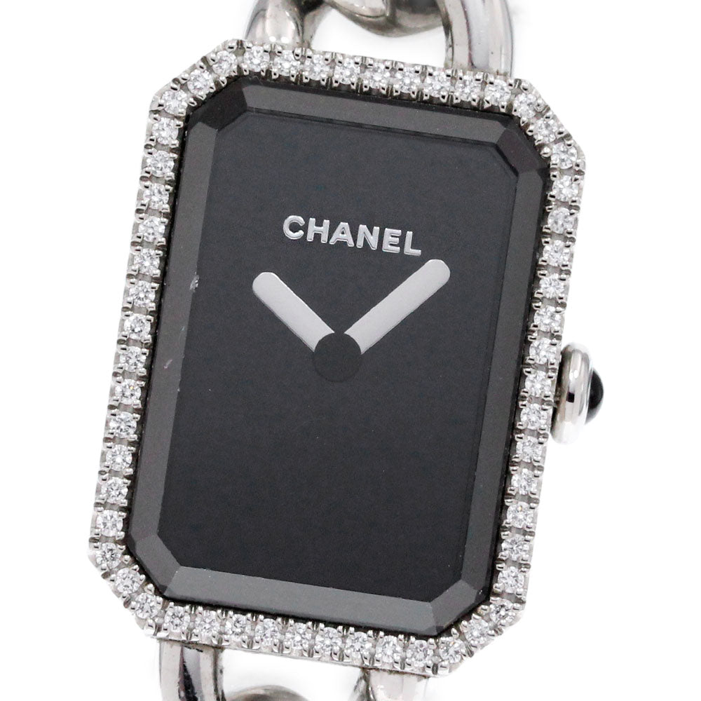CHANEL Premiere H7021 Diamond Bezel black Dial Quartz Ladies Watch_845662