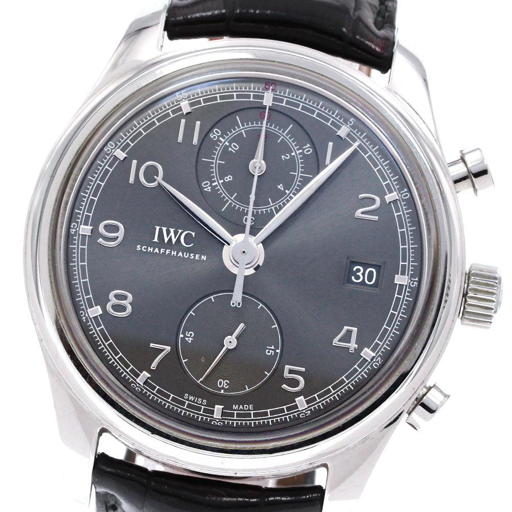 IWC SCHAFFHAUSEN Portugese IW390404 Date Chronograph gray Dial Automatic Men's Watch_845693