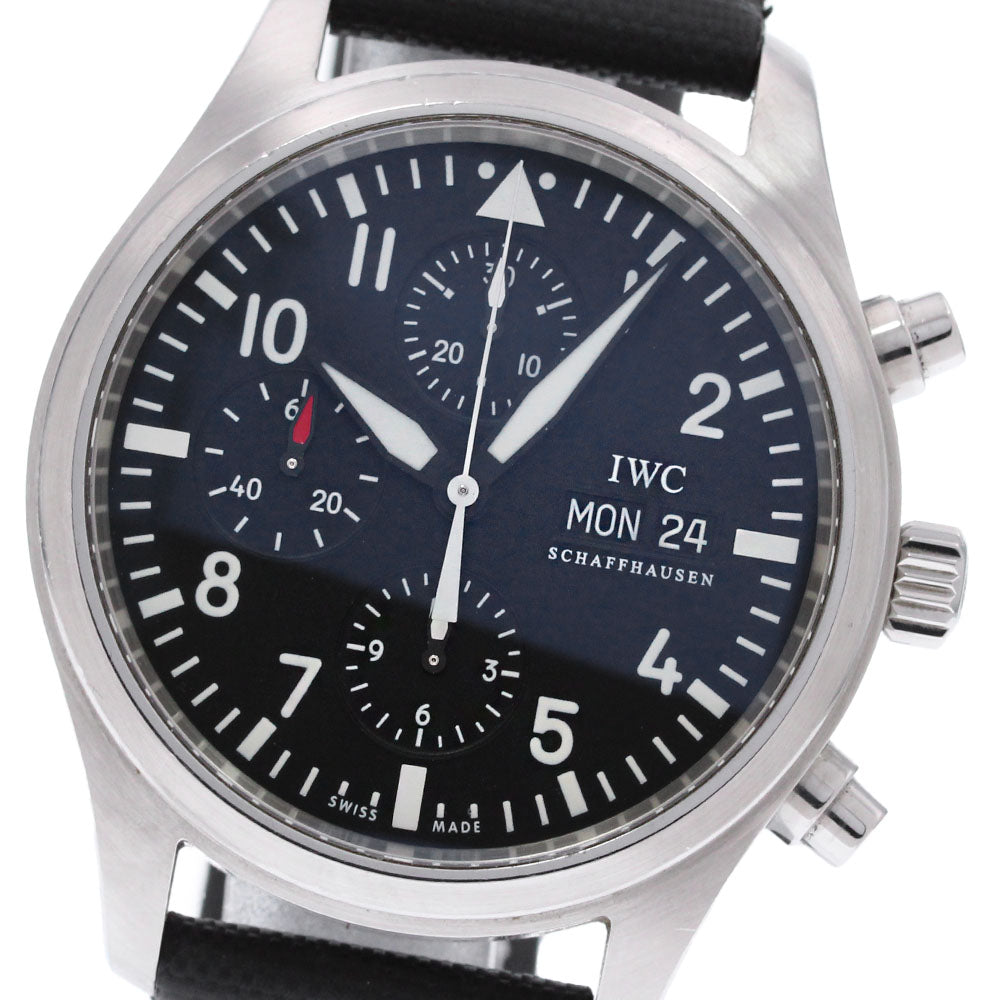 IWC SCHAFFHAUSEN Pilot watch IW371701 Chronograph day date AT Men's_845695