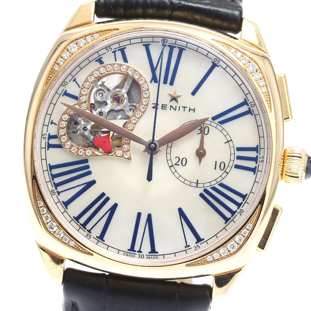 ZENITH Heritage Star Open 22.1925.4062 K18PG Chronograph Shell Dial White shell Dial Hand Winding Men's Watch_845703