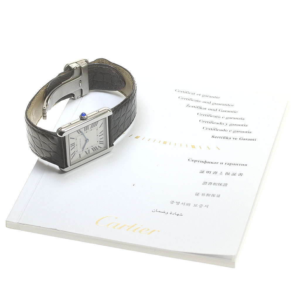 CARTIER Tank solo LM W5200003 Silver Dial Quartz Men's Watch_845706