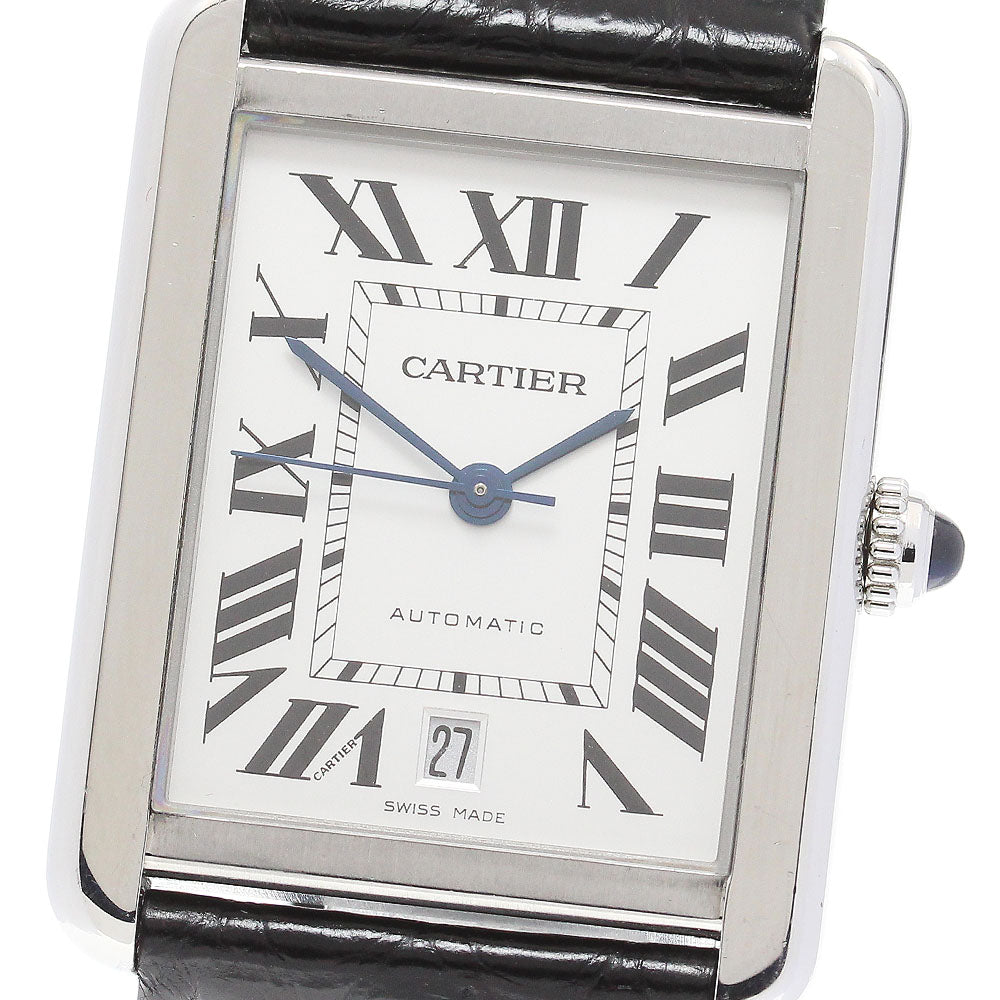CARTIER Tank solo XL W5200027 Date Silver Dial Automatic Men's Watch_845719
