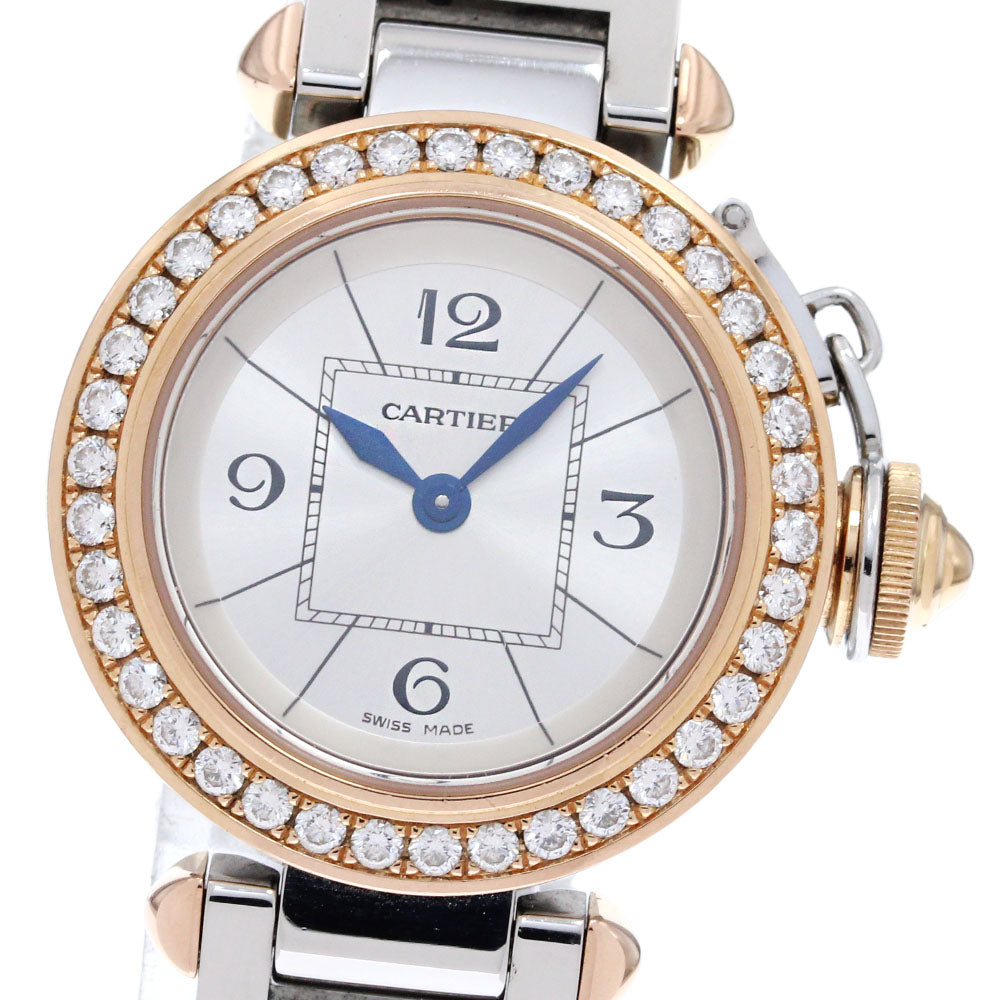 CARTIER Mispacha WJ124021 K18PG diamond bezel Quartz Ladies Watch_845725
