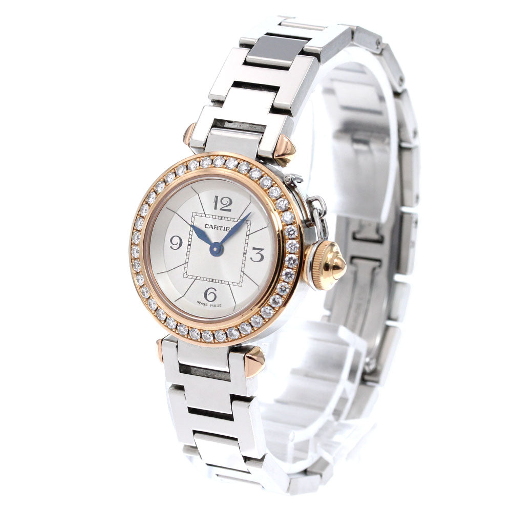 CARTIER Mispacha WJ124021 K18PG diamond bezel Quartz Ladies Watch_845725