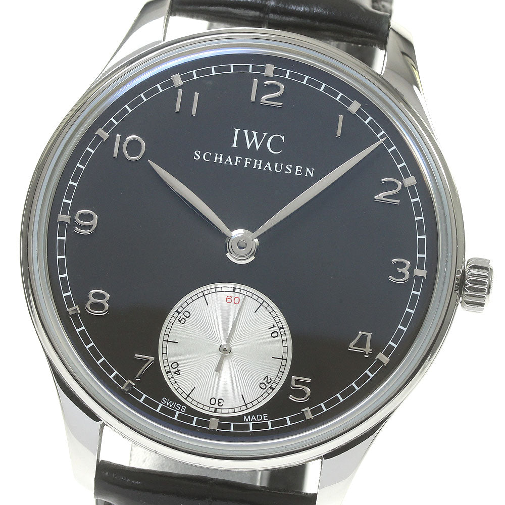 IWC SCHAFFHAUSEN Portugese IW545404 Small seconds black Dial Hand Winding Men's Watch_845729