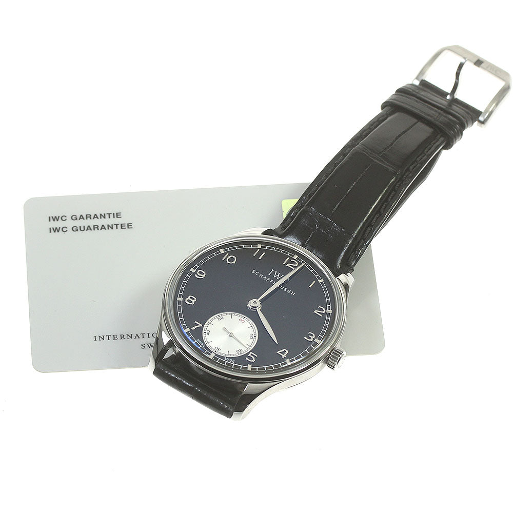 IWC SCHAFFHAUSEN Portugese IW545404 Small seconds black Dial Hand Winding Men's Watch_845729