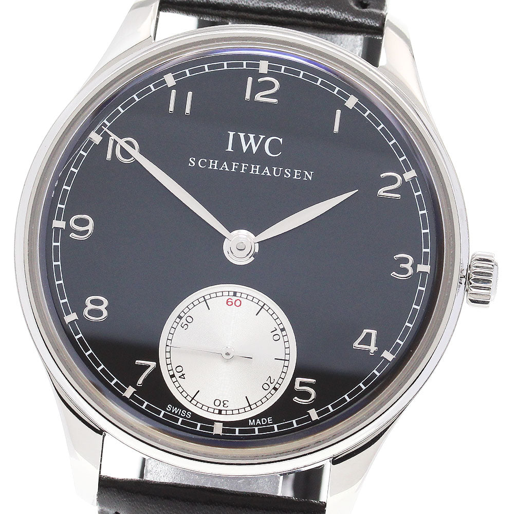 IWC Portugese IW545404 Small seconds Black Dial Hand Winding Men's Watch_845730