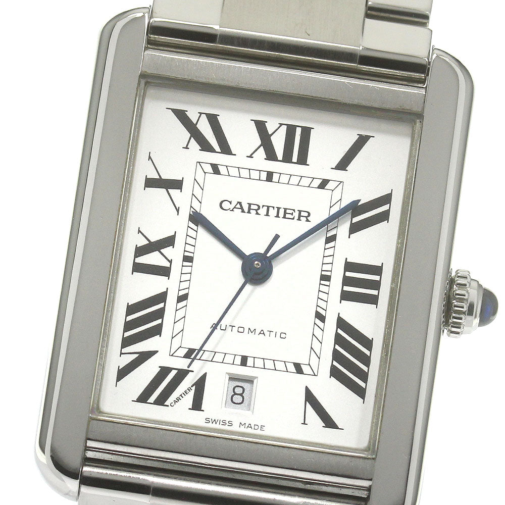 CARTIER Tank solo XL W5200028 Date Silver Dial Automatic Men's Watch_845756