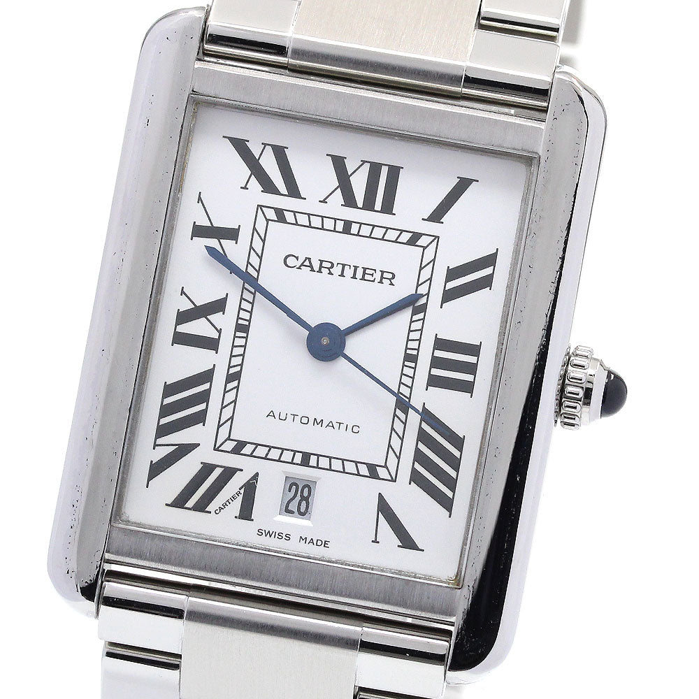 CARTIER Tank solo XL W5200028 Date Silver Dial Automatic Men's Watch_845759