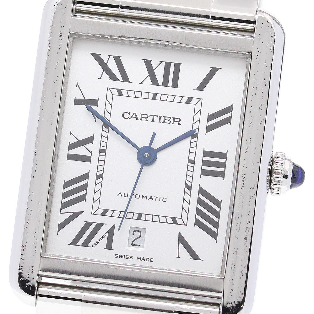 CARTIER Tank solo XL W5200028 Date Silver Dial Automatic Men's Watch_845761