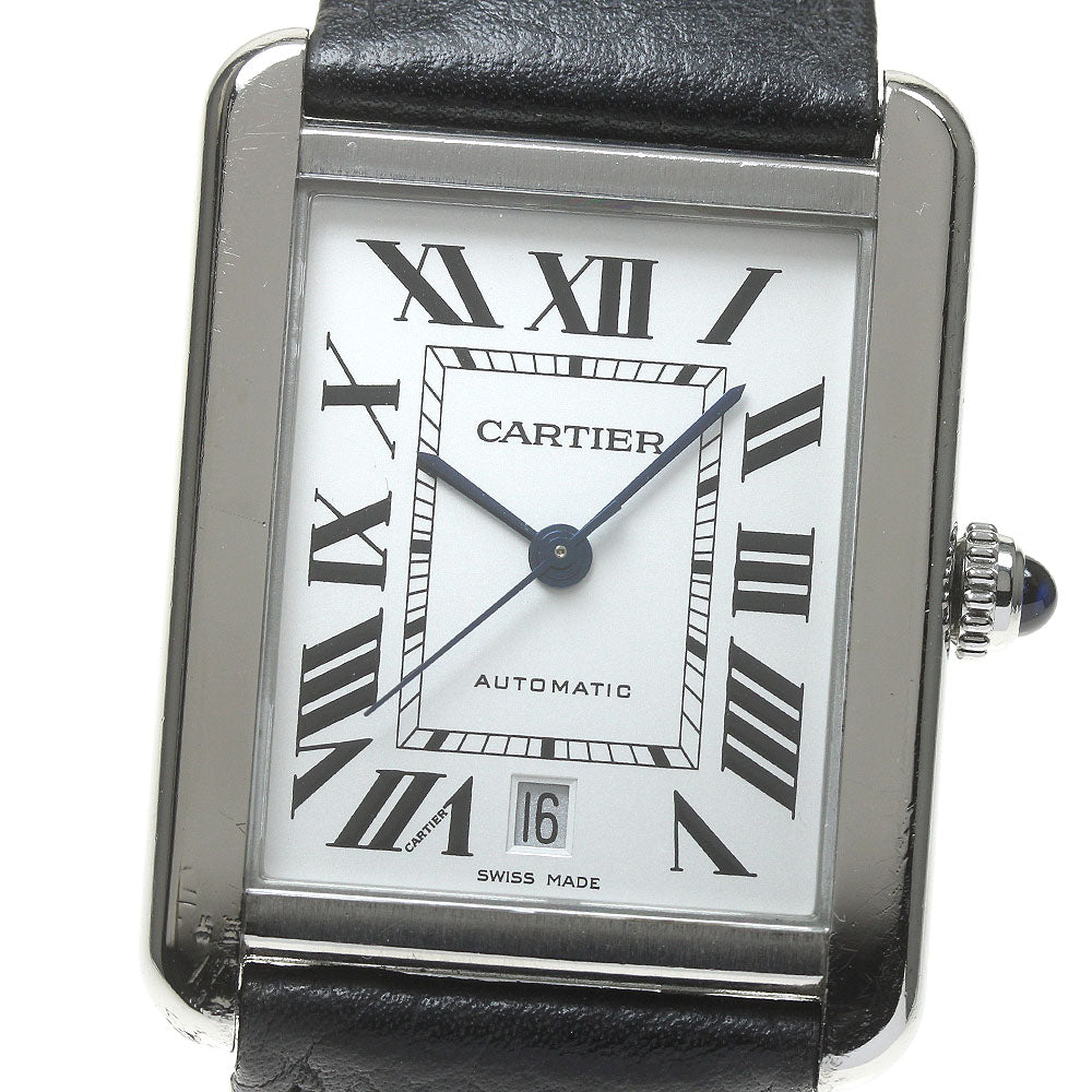CARTIER Tank solo XL W5200027 Date Silver Dial Automatic Men's Watch_845772