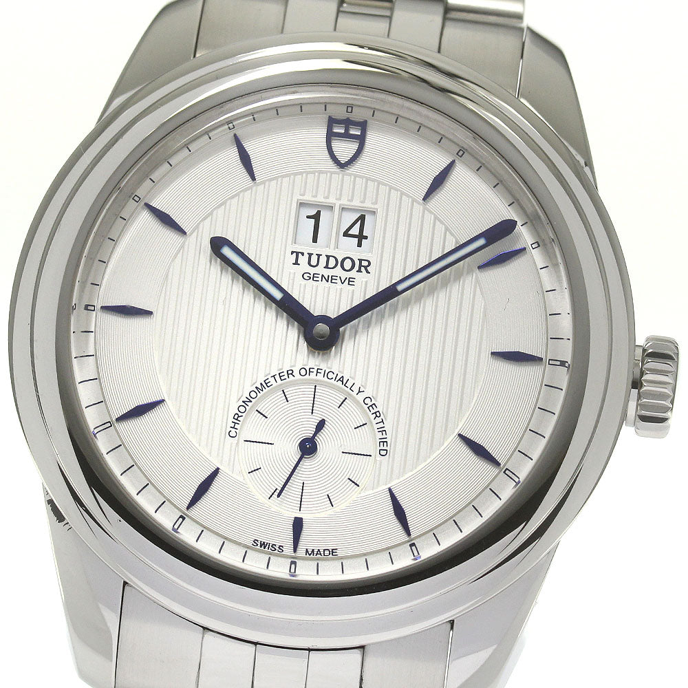 TUDOR Glamour 57100 Double date Silver Dial Automatic Men's Watch_845791