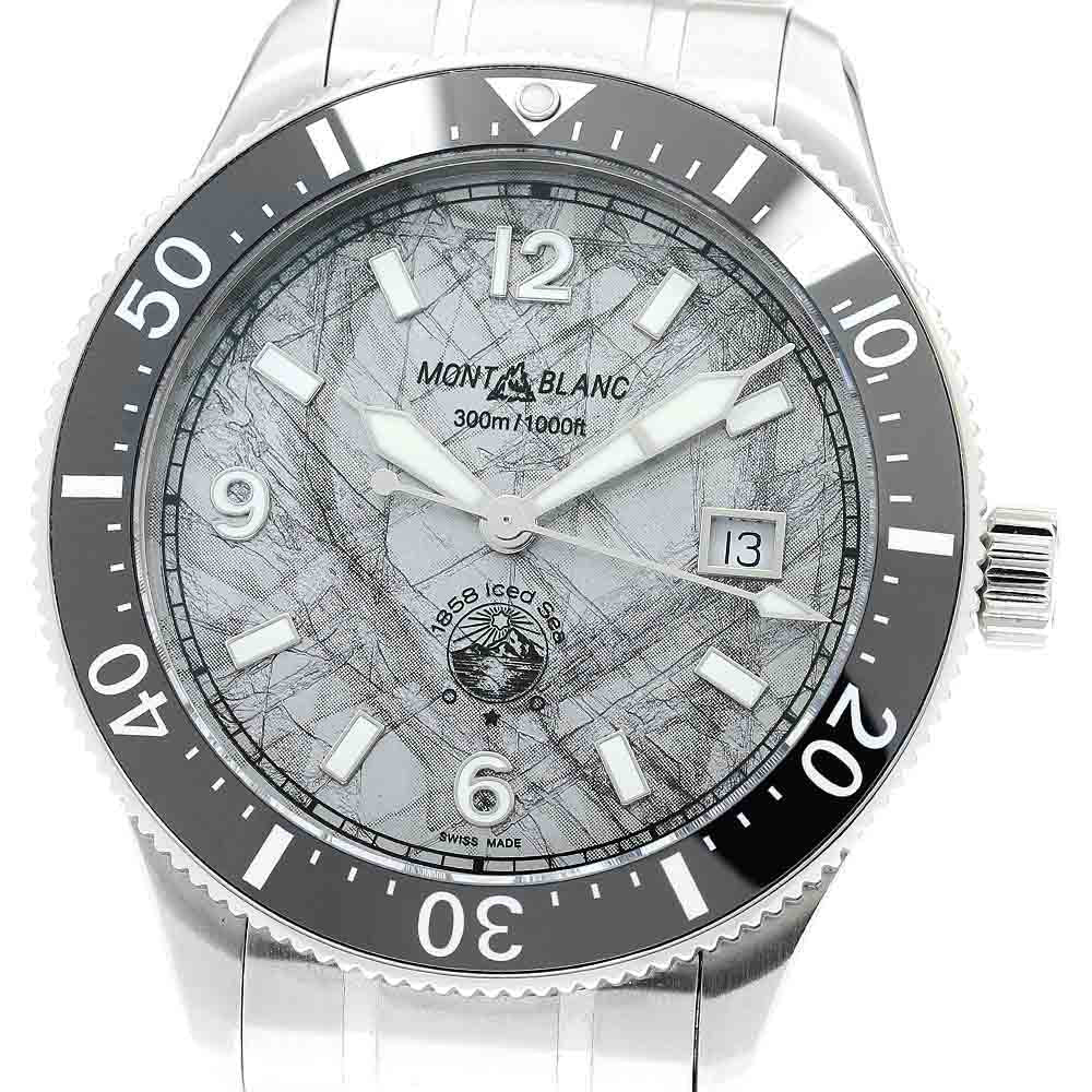 MONTBLANC 1858 Ice Sea 130793 Date Silver Dial Automatic Men's Watch_845811