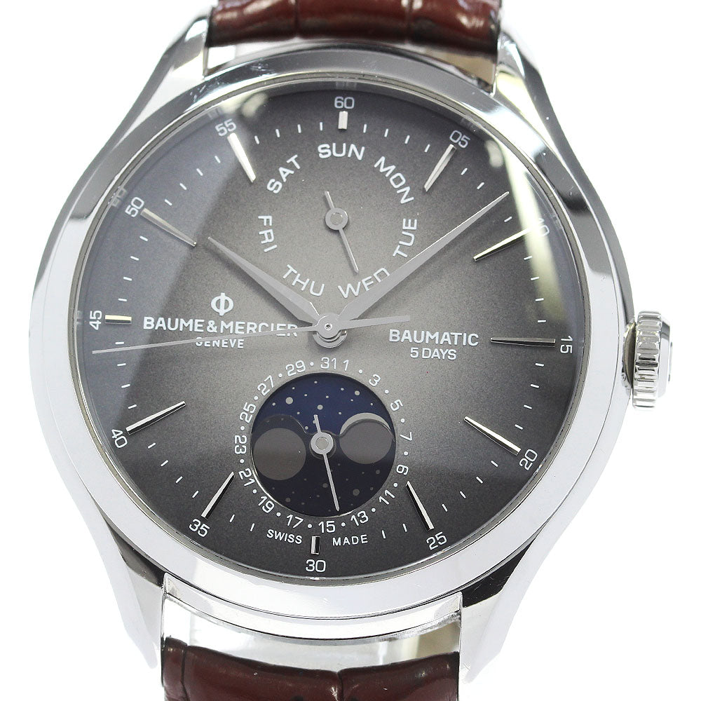 Baume & Mercier Clifton Bomatic 65890/M0A10548 Day Date Moon Phase gray Dial Automatic Men's Watch_845815