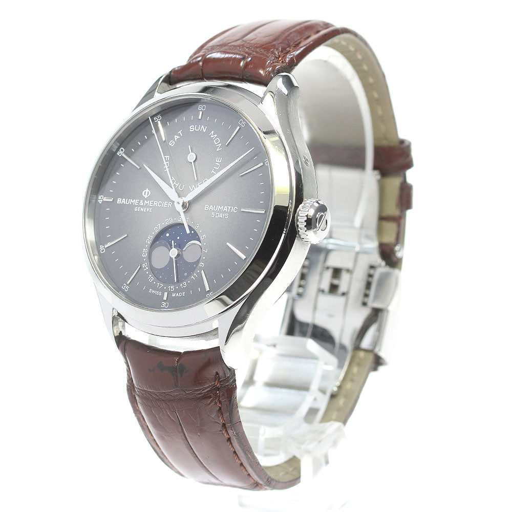 Baume & Mercier Clifton Bomatic 65890/M0A10548 Day Date Moon Phase gray Dial Automatic Men's Watch_845815