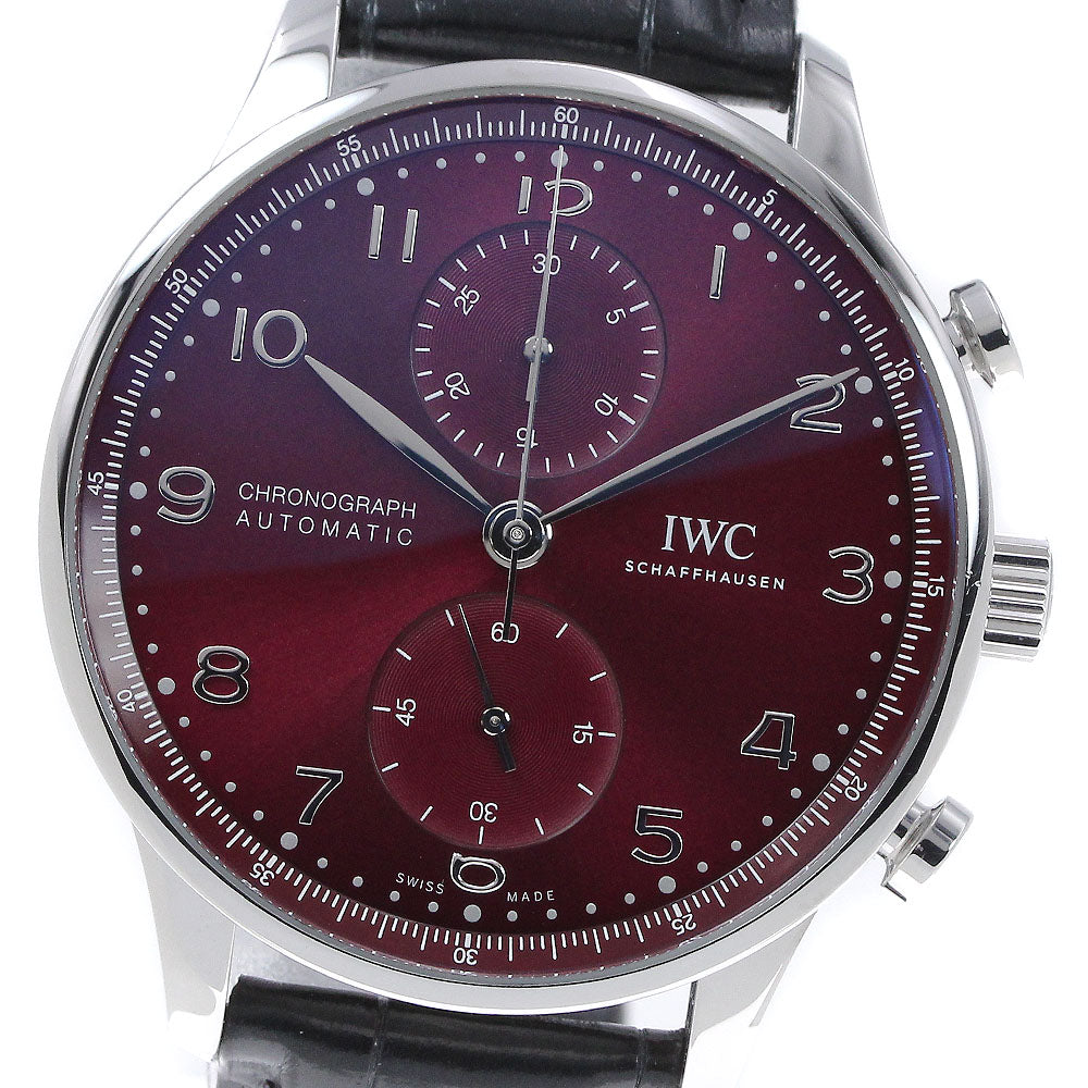 IWC SCHAFFHAUSEN Portugese IW371616 Chronograph Bordeaux Dial Automatic Men's Watch_845824