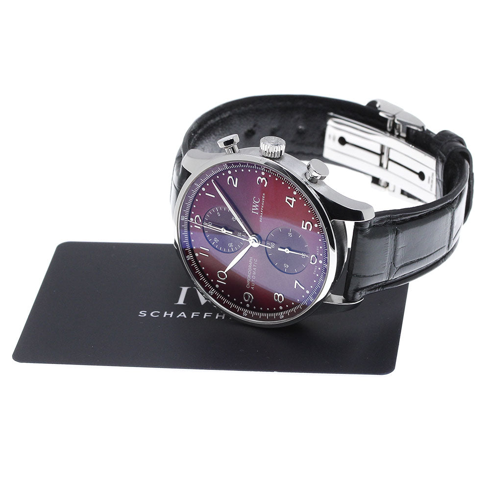 IWC SCHAFFHAUSEN Portugese IW371616 Chronograph Bordeaux Dial Automatic Men's Watch_845824