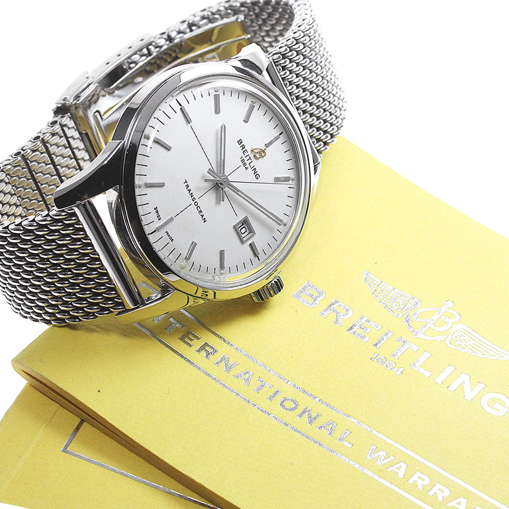 BREITLING Transocean A10360 Date Silver Dial Automatic Men's Watch_845846
