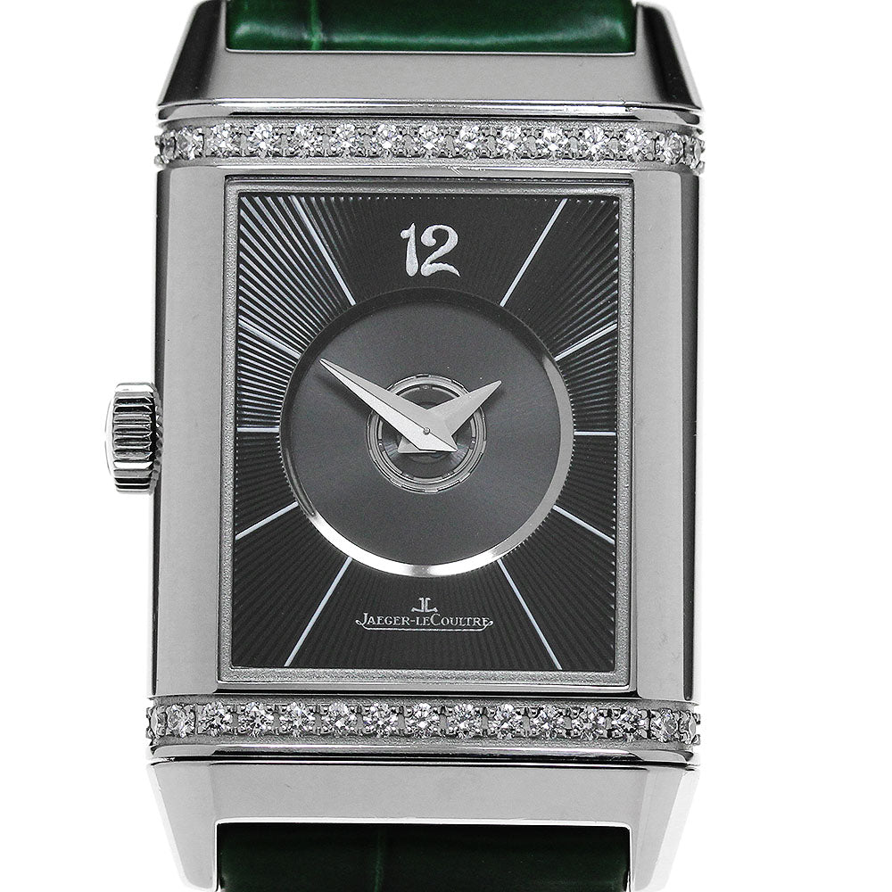 JAEGER-LECOULTRE Reverso Classic Medium Duet 212.8.76/Q2578420 Silver / Black Dial Automatic Boy's Watch_845866