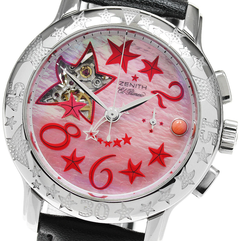 ZENITH Star sea open 03.1233.4021 El Primero Chronograph Pink shell Dial Automatic Ladies Watch_845881