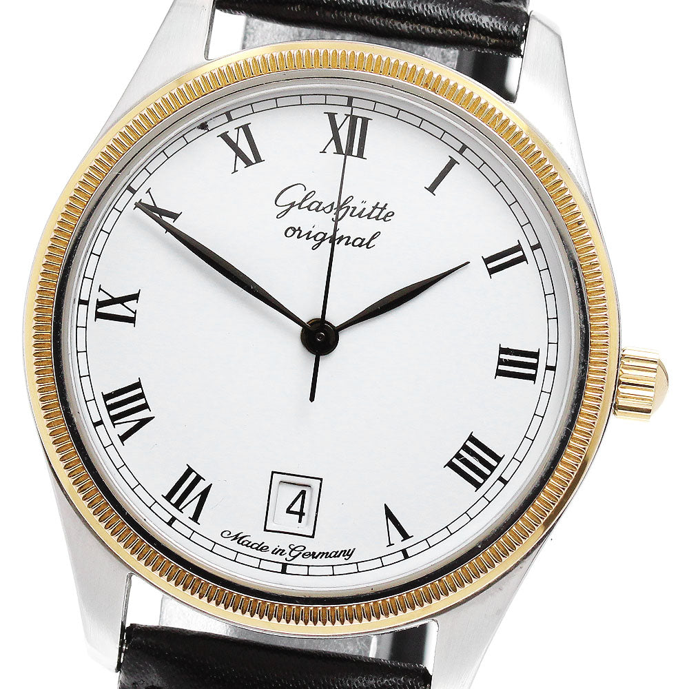 GLASHUTTE ORIGINAL Seneta YG bezel date white Dial Hand Winding Men's_845914