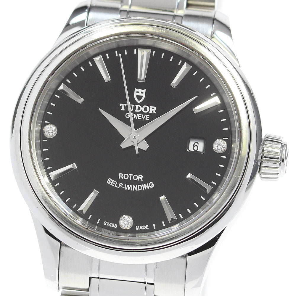 TUDOR style 12100 3P diamond date black Dial Automatic Ladies Watch_845927