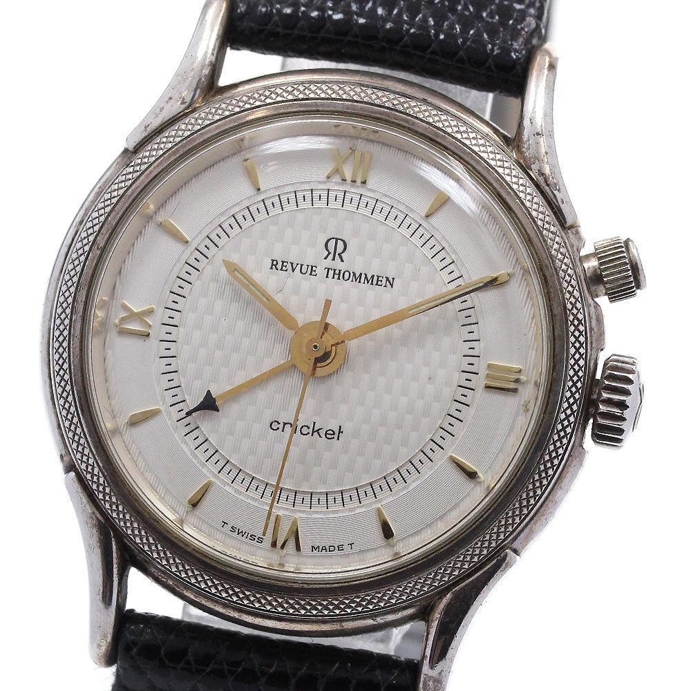 REVUE THOMMEN cricket 8050001 SV925 alarm Silver Dial Hand Winding Men's Watch_845999