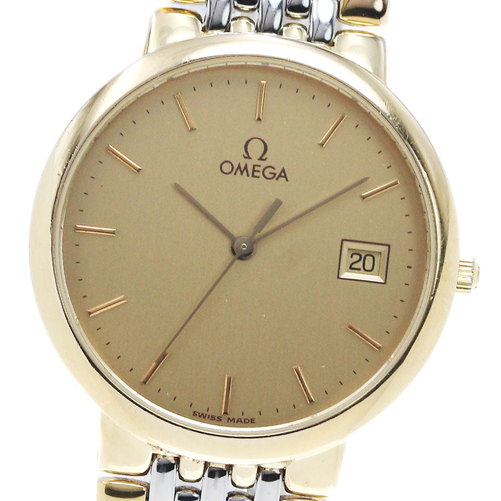 OMEGA De Ville 6330.1100 Date gold Dial Quartz Men's Watch_846001
