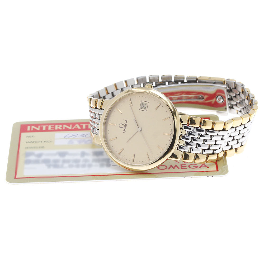 OMEGA De Ville 6330.1100 Date gold Dial Quartz Men's Watch_846001