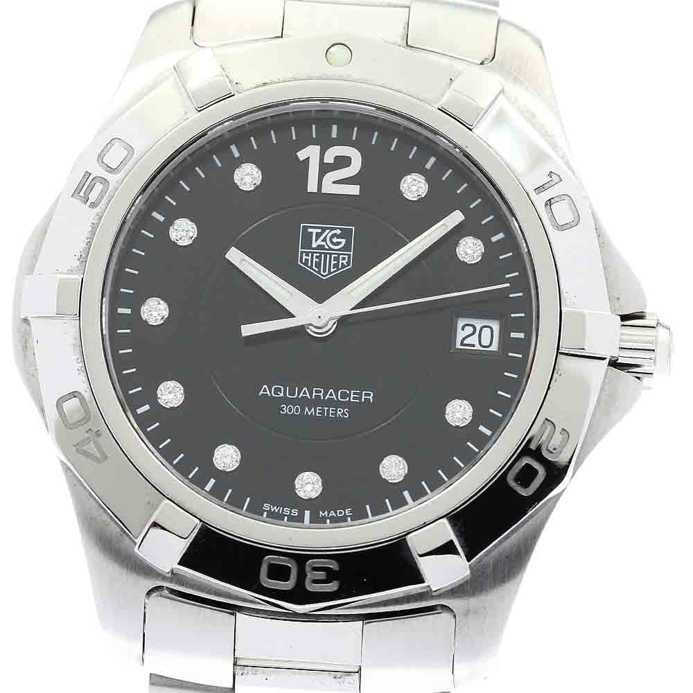 TAG HEUER Aquaracer WAF111C Date 10P diamond black Dial Quartz Men's _846037
