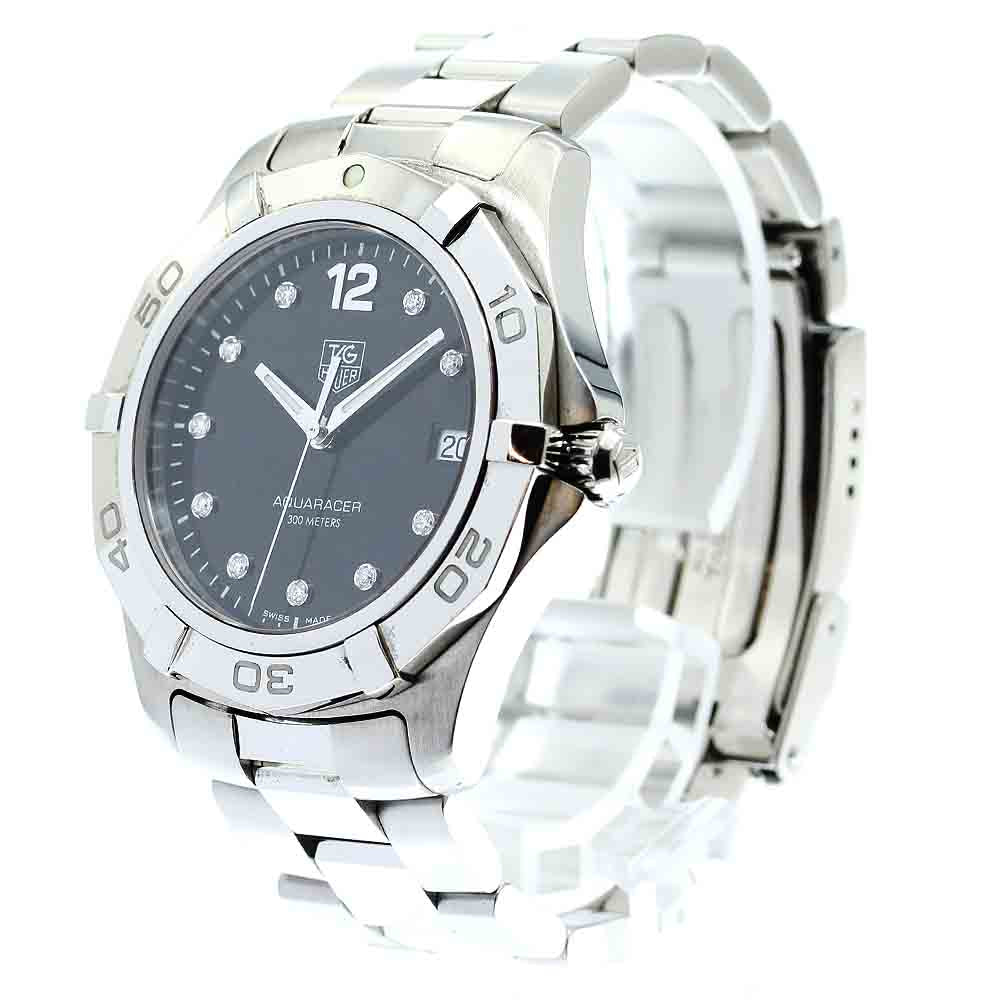 TAG HEUER Aquaracer WAF111C Date 10P diamond black Dial Quartz Men's _846037