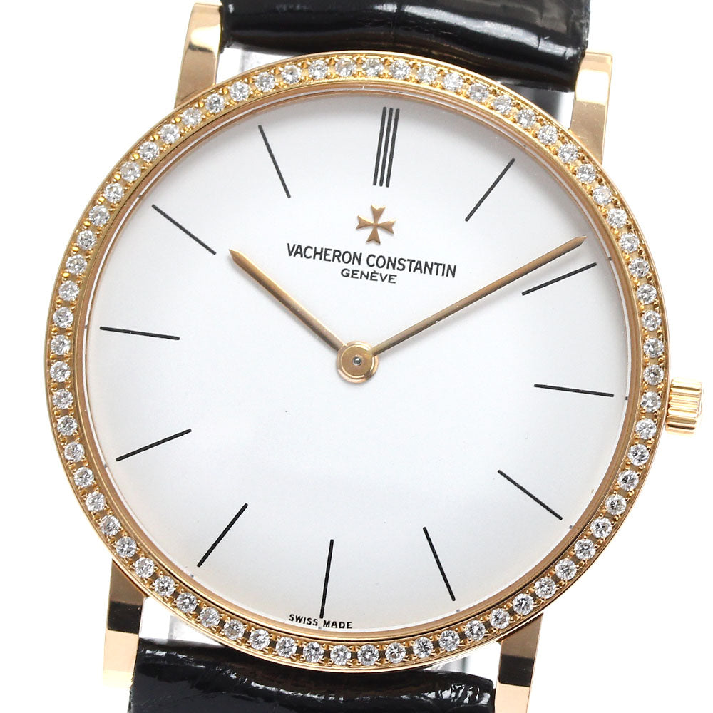 VACHERON CONSTANTIN Patrimony Extra Flat 33093/1 K18PG Cal.1003/2 Diamond Bezel white Dial Hand Winding Men's Watch_846047