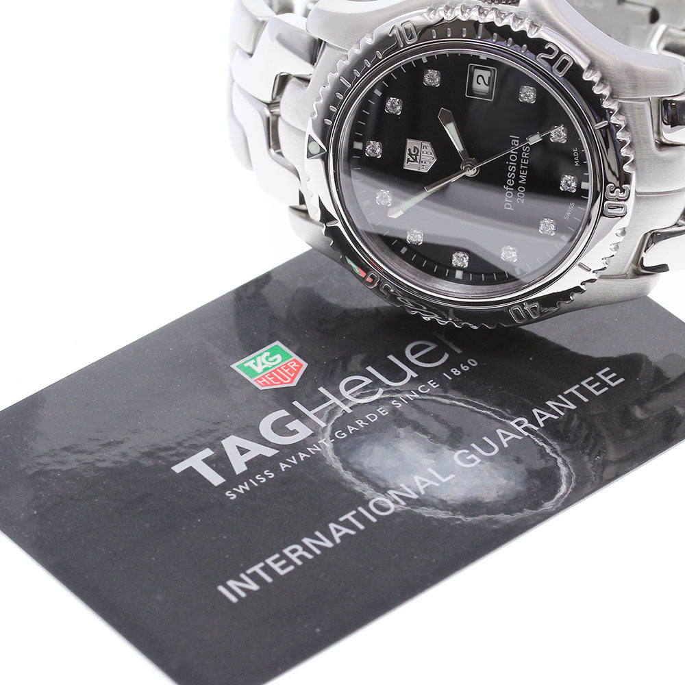 TAG HEUER Link Professional WT1115 11P diamond Black Dial Quartz Men's_846122
