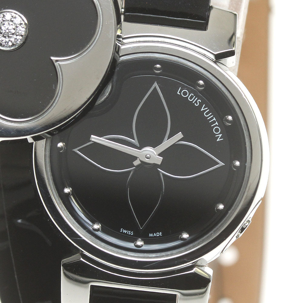 LOUIS VUITTON Tambour bijou Q151R Diamond black Dial Quartz Ladies Watch_846134