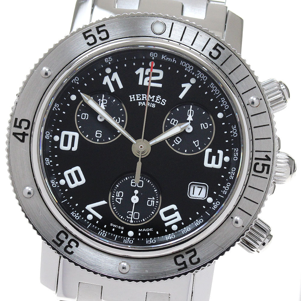 HERMES Clipper diver CL2.910 Chronograph Black Dial Quartz Men's Watch_846139