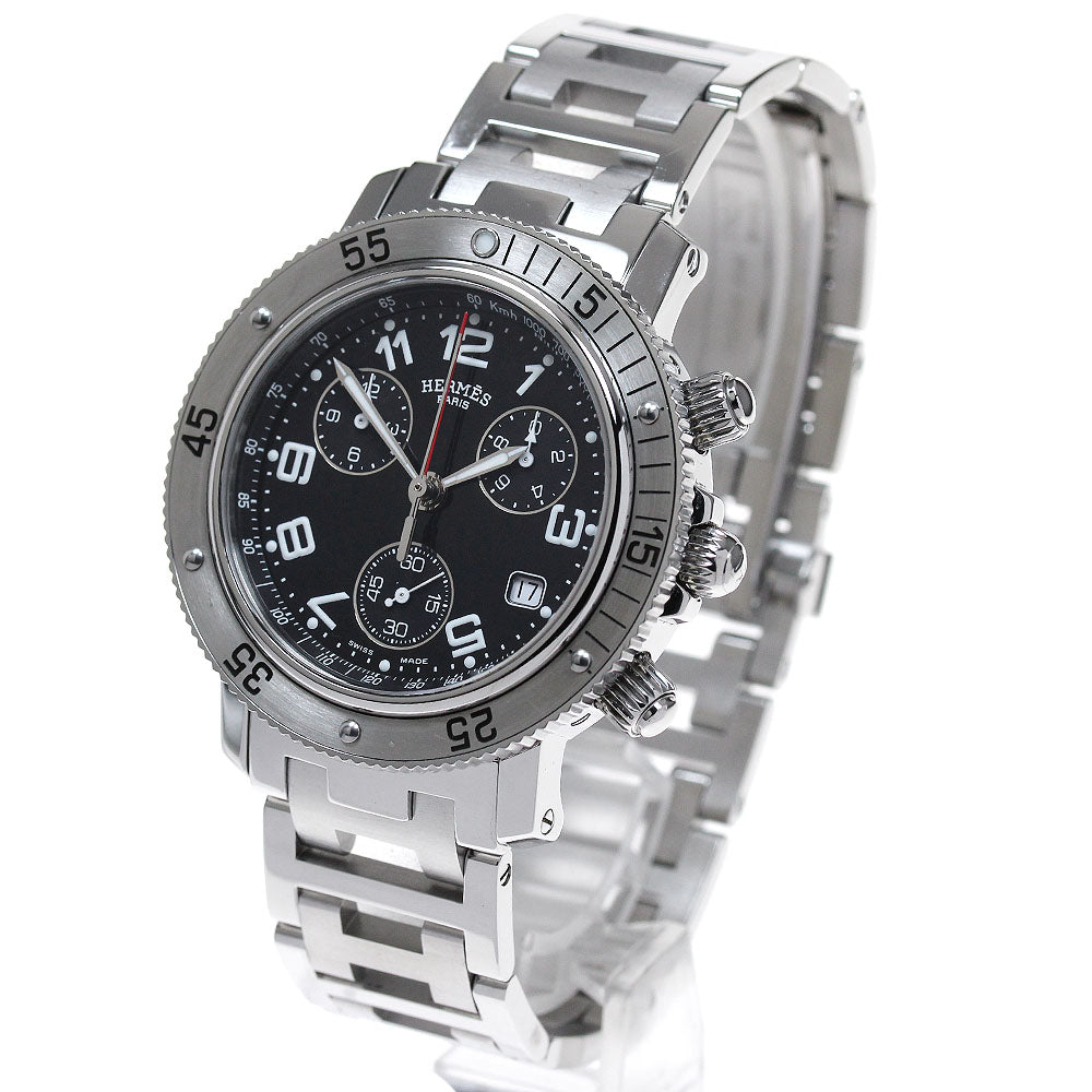 HERMES Clipper diver CL2.910 Chronograph Black Dial Quartz Men's Watch_846139