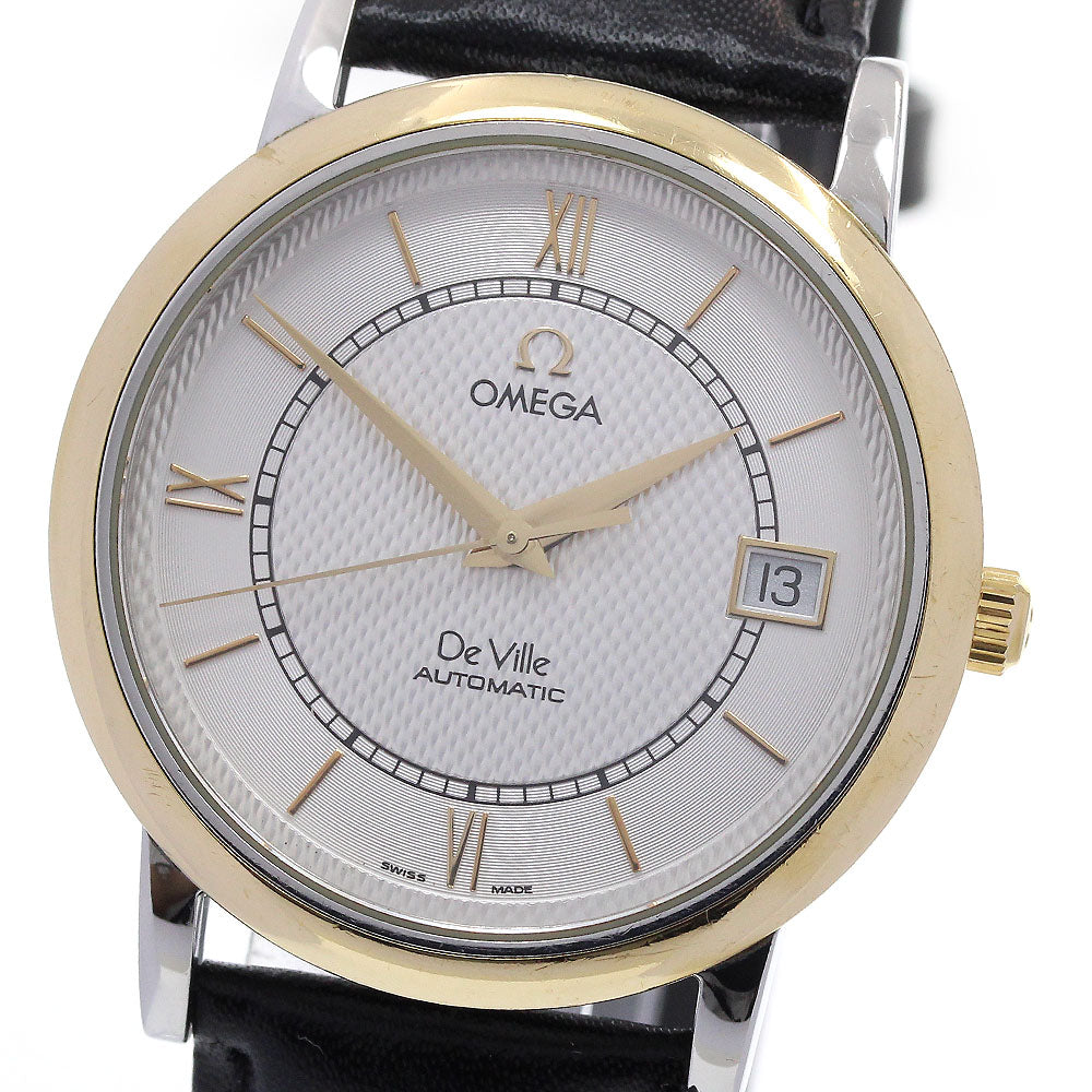OMEGA De Ville Prestige 166.1108 YG bezel date white Dial Automatic Men's_846215